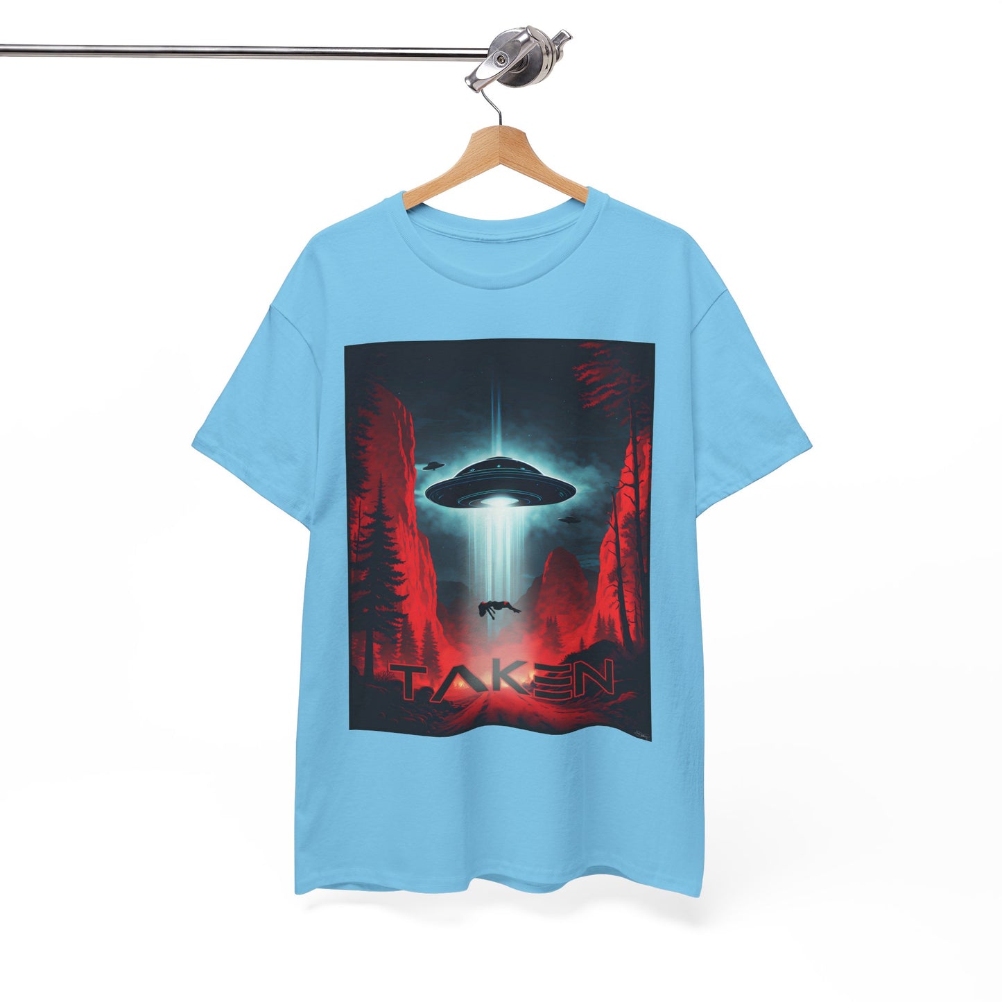 Taken, Unisex Heavy Cotton Tee, UFO inspired t-shirt, graphic design, art, png, t-shirts, tshirts, tee