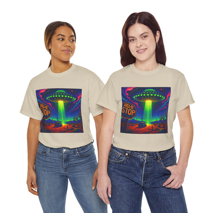 Area 51 Stop UFO Abduction T-Shirt — Neon Alien Invasion Tee