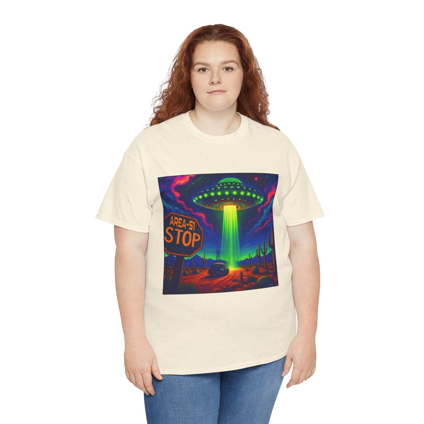 Area 51 Stop UFO Abduction T-Shirt — Neon Alien Invasion Tee
