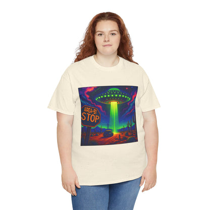 Area 51 Stop UFO Abduction T-Shirt — Neon Alien Invasion Tee