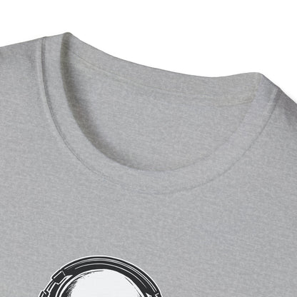 DJ Alien Graphic T-Shirt | Unisex Softstyle Tee for Music Lovers, Gifts for DJs, Cool Casual Wear, Festival Apparel, Unique Alien Design