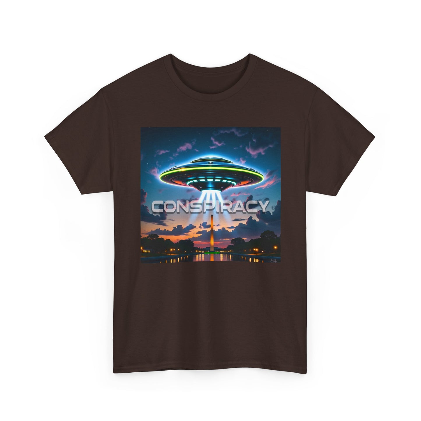 Retro Neon Alien UFO T-Shirt — "Conspiracy at DC" Graphic Tee