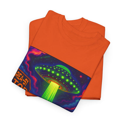 Area 51 Stop UFO Abduction T-Shirt — Neon Alien Invasion Tee