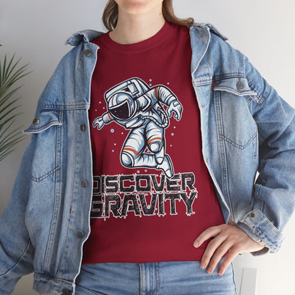 Discover Gravity. Unisex Heavy Cotton Tee - Fun Astronaut, Astronomy Graphic Tee - Unisex graphic design, png Express Delivery available