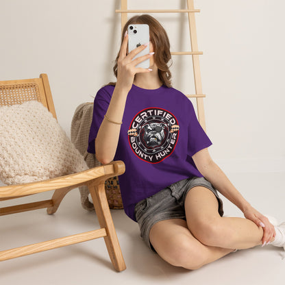 Certified Bounty Hunter, Unisex Heavy Cotton Tee, comedy, bulldog, print design, png, GraphicTees