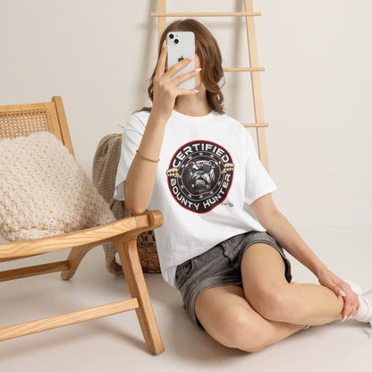 Certified Bounty Hunter, Unisex Heavy Cotton Tee, comedy, bulldog, print design, png, GraphicTees