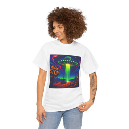 Area 51 Stop UFO Abduction T-Shirt — Neon Alien Invasion Tee