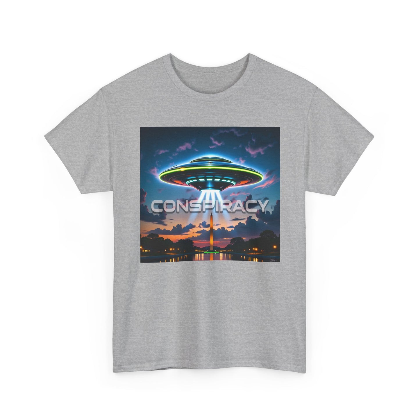 Retro Neon Alien UFO T-Shirt — "Conspiracy at DC" Graphic Tee