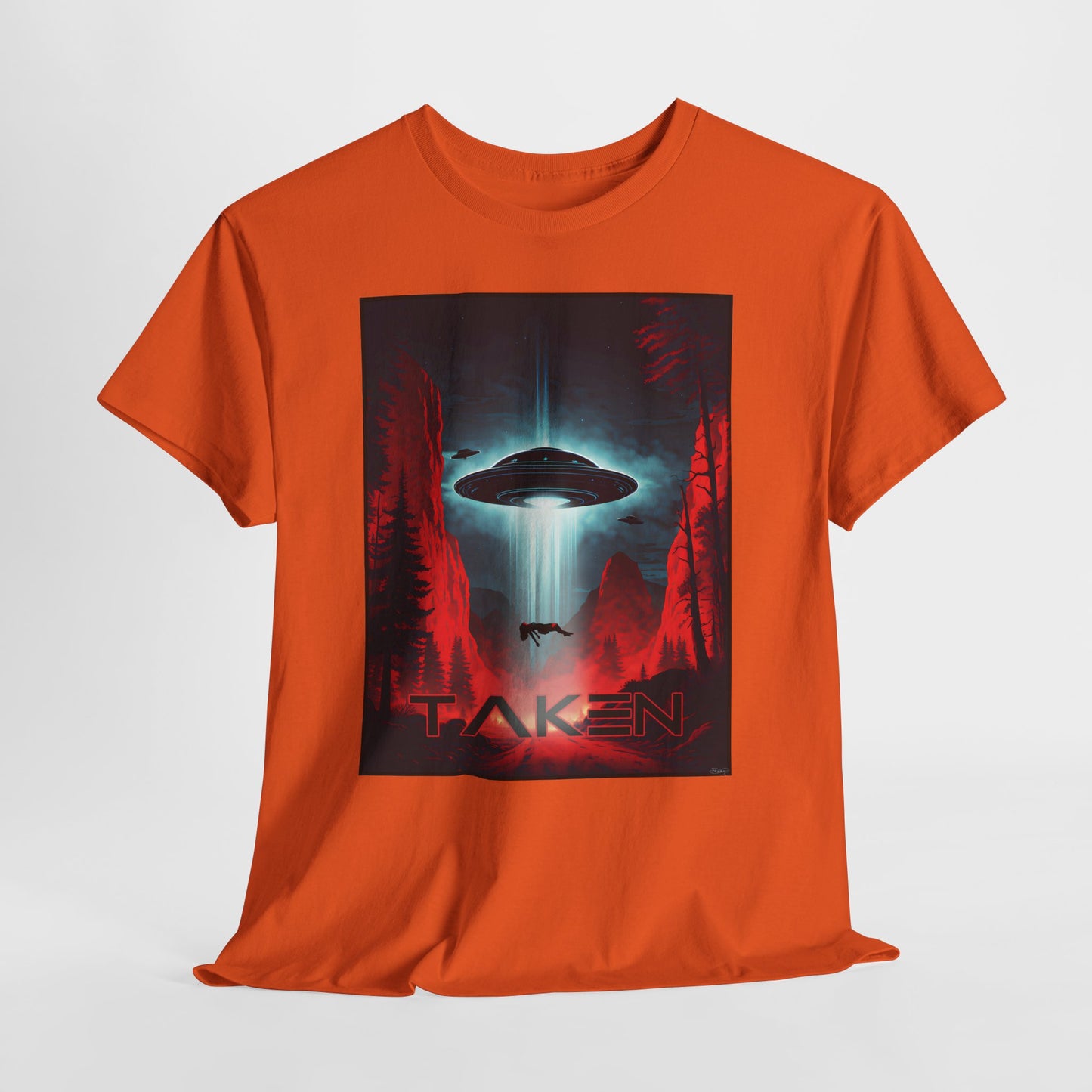 Taken, Unisex Heavy Cotton Tee, UFO inspired t-shirt, graphic design, art, png, t-shirts, tshirts, tee