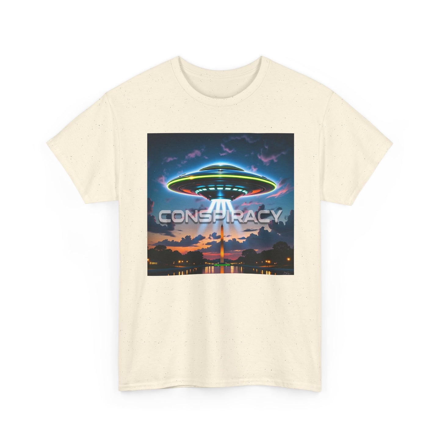 Retro Neon Alien UFO T-Shirt — "Conspiracy at DC" Graphic Tee