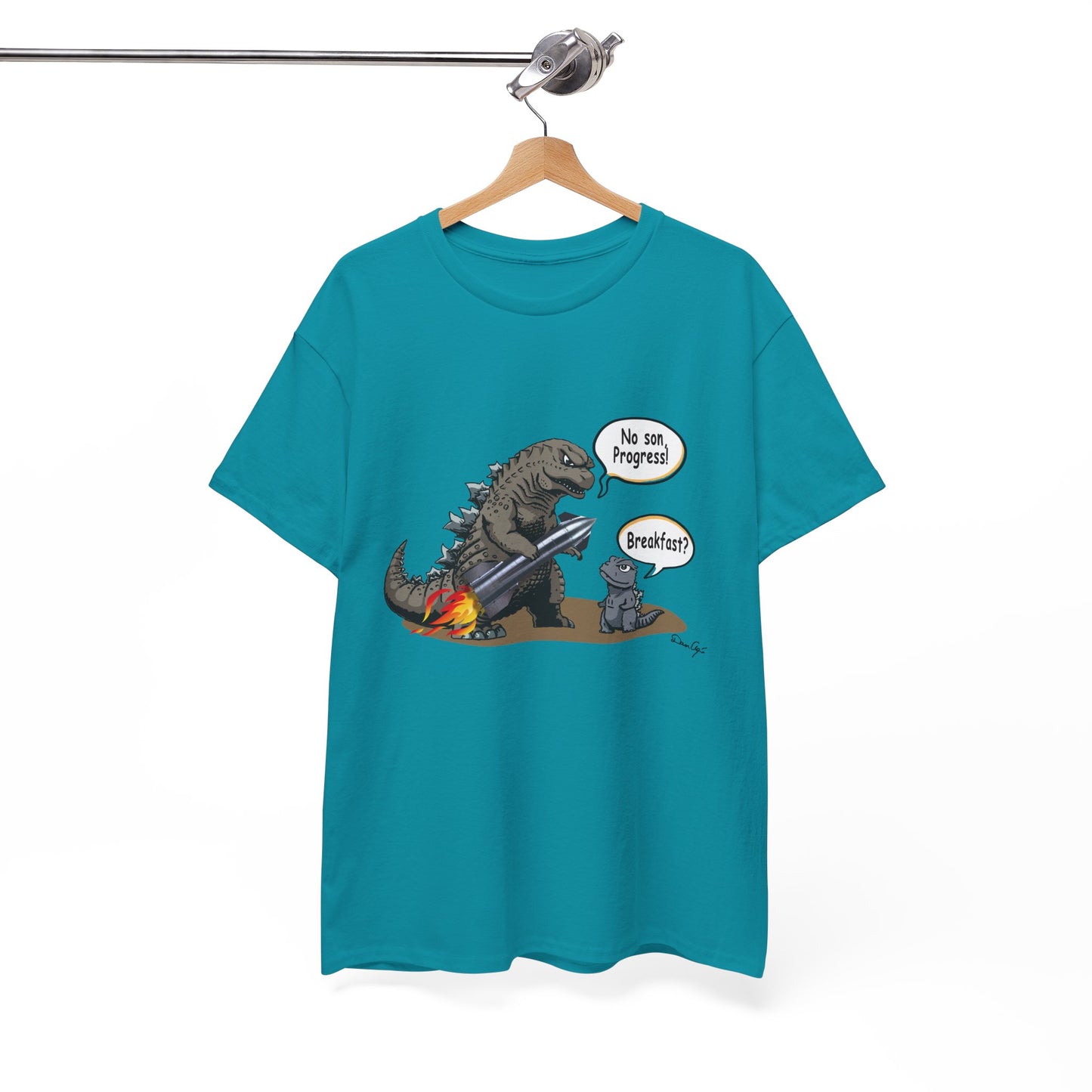 Godzilla, Son and SpaceX, Unisex Heavy Cotton Tee, print design, t-shirt, t-shirts, t-shirts, png, funny, cartoons, tee