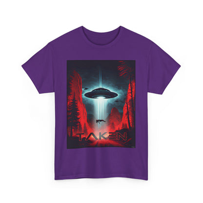 Taken, Unisex Heavy Cotton Tee, UFO inspired t-shirt, graphic design, art, png, t-shirts, tshirts, tee