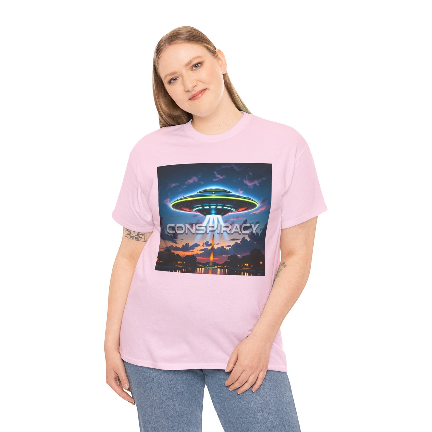 Retro Neon Alien UFO T-Shirt — "Conspiracy at DC" Graphic Tee