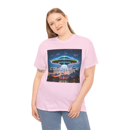 Retro Neon Alien UFO T-Shirt — "Conspiracy at DC" Graphic Tee