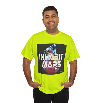 Inhabit Mars, Unisex Heavy Cotton Tee, Space, SpaceX, Universe, UFO, multiverse, graphic design, png, graphic design, t-shirts, tee