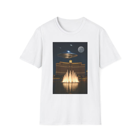 Cosmic Vibes Unisex T-Shirt - UFO & Moon Design, Relaxed Fit Tee for Space Lovers, Gift for Sci-Fi Fans, Casual Wear, Everyday Essentials, t-shirt, tshirt, png