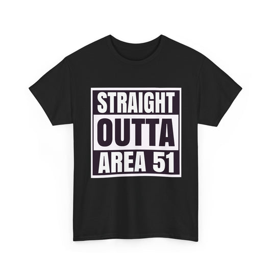 Straight Outta Area 51 T-Shirt - Funny Alien Invasion Tee, Cotton Tee