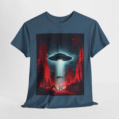 Taken, Unisex Heavy Cotton Tee, UFO inspired t-shirt, graphic design, art, png, t-shirts, tshirts, tee