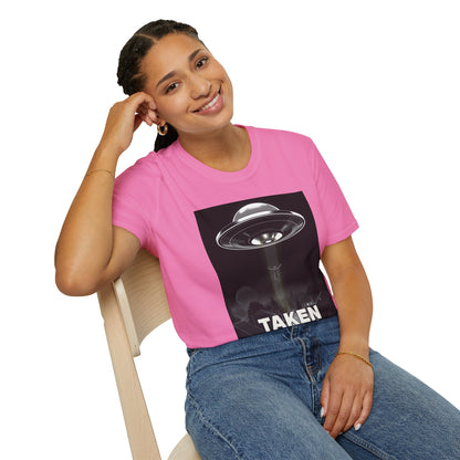 Taken 3, Alien Theme Unisex Softstyle T-Shirt, Fun Graphic Tee for UFO Lovers, Great for Casual Wear, Gifts for Sci-Fi Fans, Cool Shirt