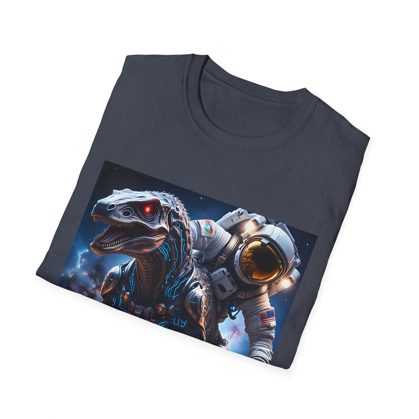 Space Dinosaur Unisex Softstyle T-Shirt, Fun Gift for Kids, Science Fiction Tee, Unique Graphic Shirt, Cool Outfit for Parties, t-shirt, tshirt, png