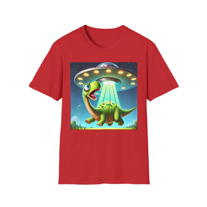 Cute Alien Dinosaur Unisex T-Shirt, Fun Graphic Tee, Kids & Adults, Space Theme, Playful Gift Idea, Birthday, Casual Wear