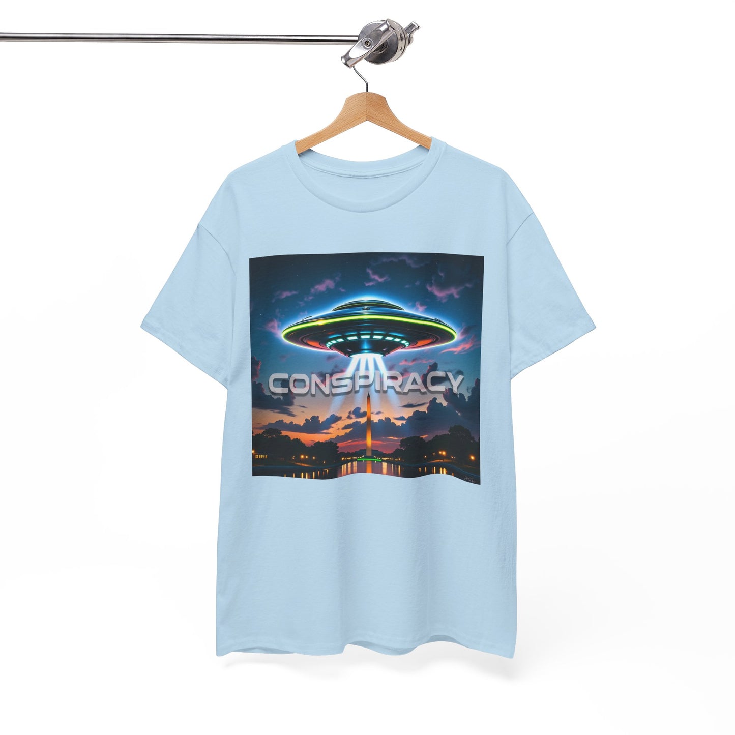 Retro Neon Alien UFO T-Shirt — "Conspiracy at DC" Graphic Tee