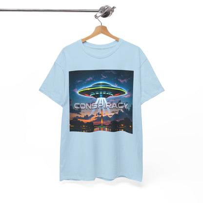 Retro Neon Alien UFO T-Shirt — "Conspiracy at DC" Graphic Tee