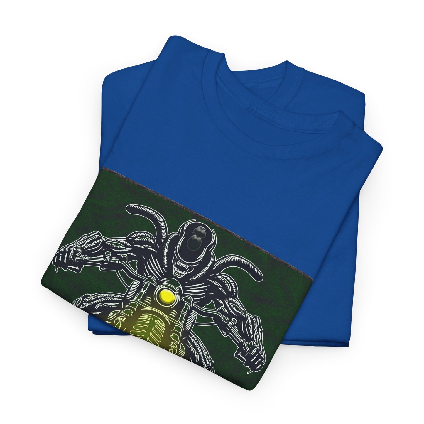 Alien Biker Neon Sci‑Fi Motorcycle T-Shirt