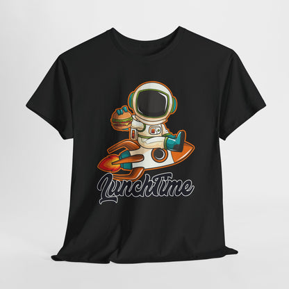 Astronaut Lunchtime Unisex Heavy Cotton Tee - Fun Graphic T-Shirt for Space Lovers, GraphicTees, png, t-shirts, tshirts