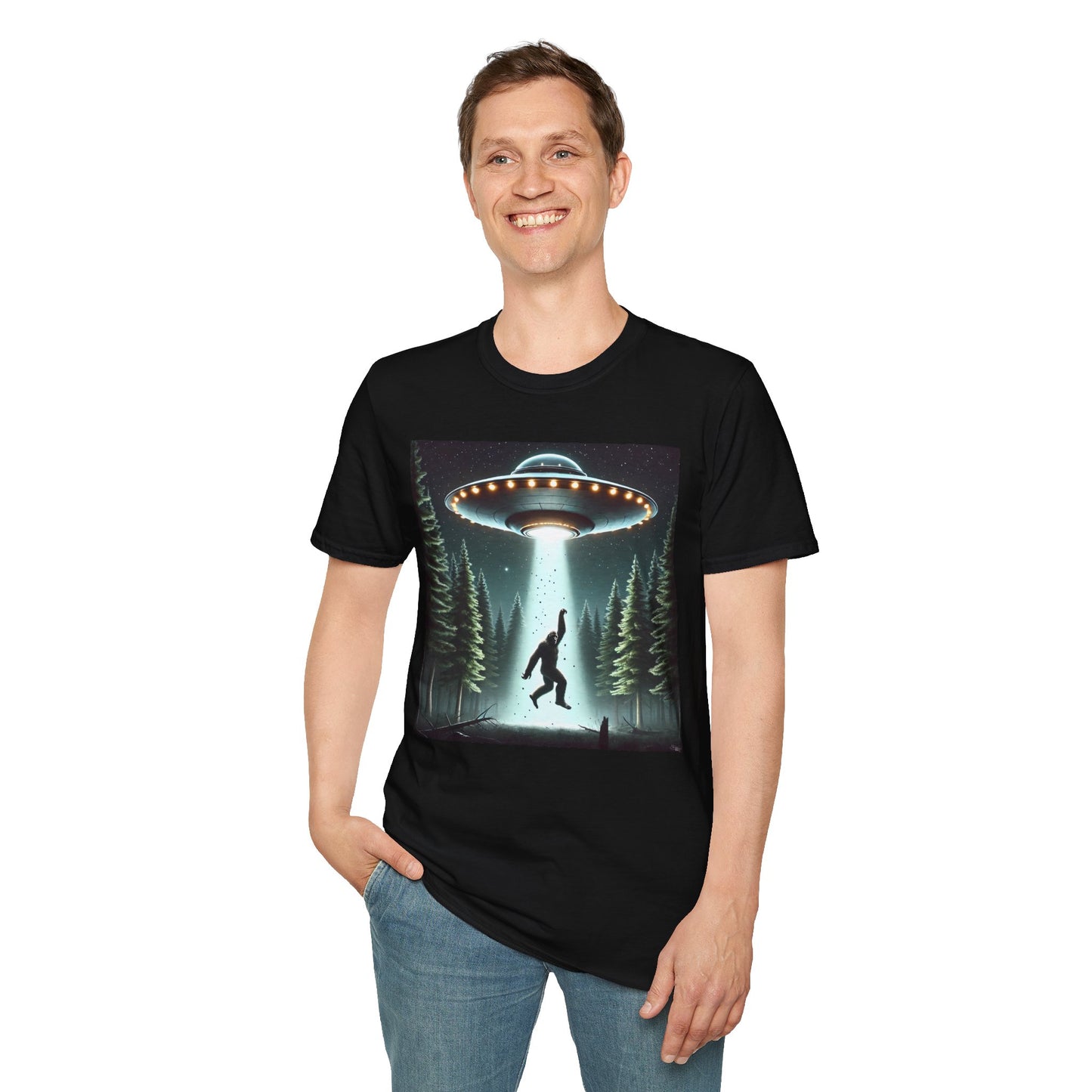 Funny UFO Abduction Unisex T-Shirt, Alien Theme Tee, Gift for Sci-Fi Lovers, Cool Graphic Shirt, Quirky Apparel, Unique Vintage Style