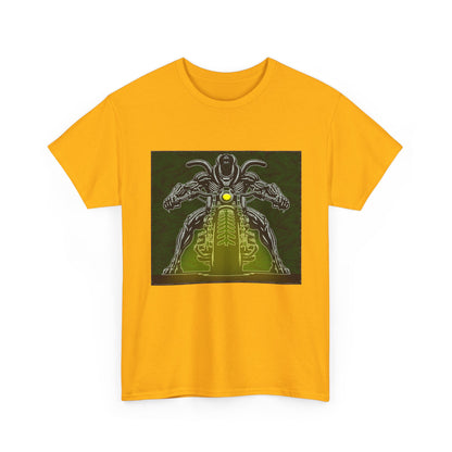Alien Biker Neon Sci‑Fi Motorcycle T-Shirt