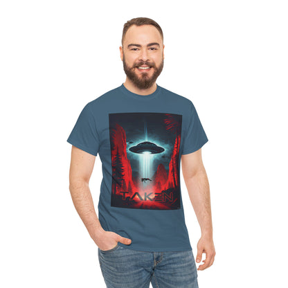Taken, Unisex Heavy Cotton Tee, UFO inspired t-shirt, graphic design, art, png, t-shirts, tshirts, tee