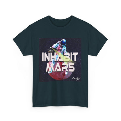 Inhabit Mars, Unisex Heavy Cotton Tee, Space, SpaceX, Universe, UFO, multiverse, graphic design, png, graphic design, t-shirts, tee