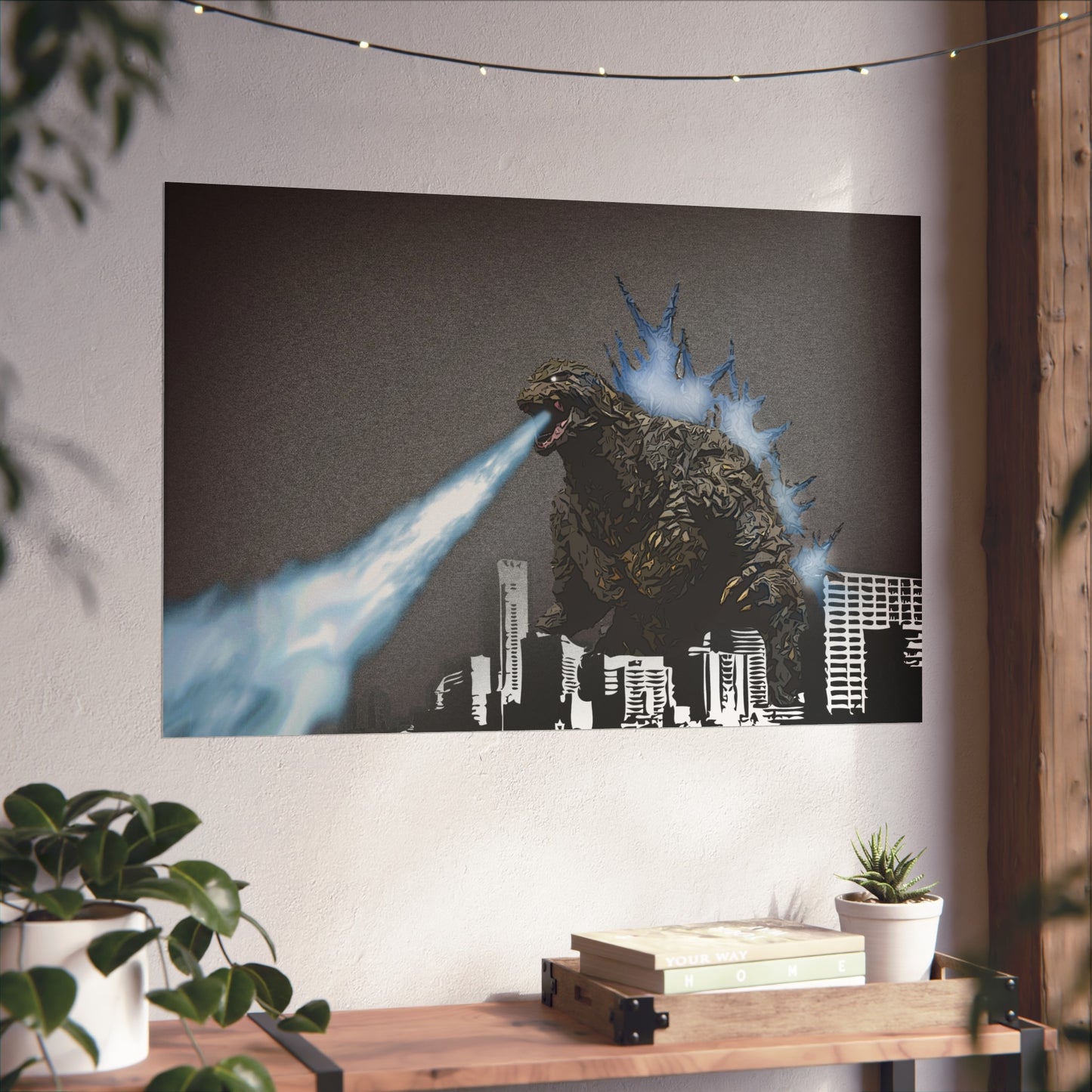 Godzilla Minus One, Fine Art Posters, Godzilla movie rendition, monsters, movies, posters, canvas, fine art, graphic design, png, CanvasPrints