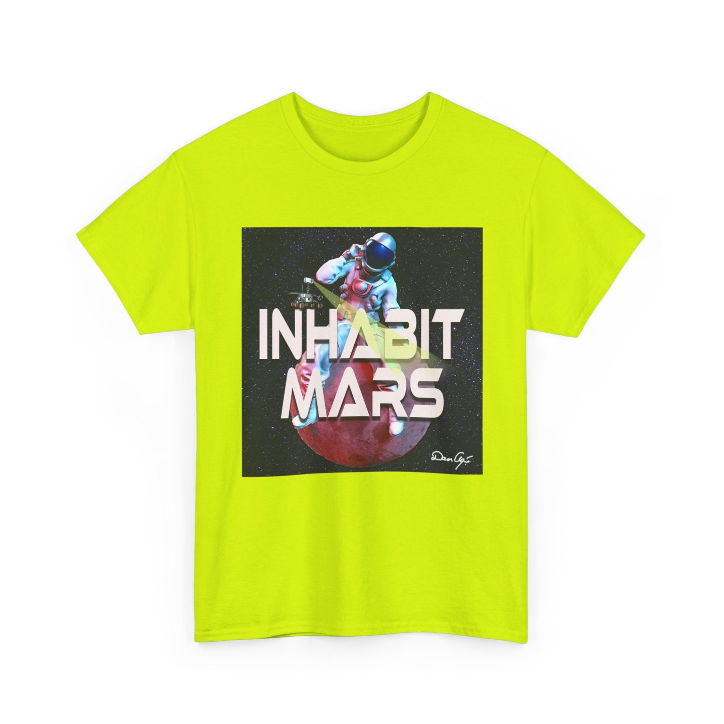 Inhabit Mars, Unisex Heavy Cotton Tee, Space, SpaceX, Universe, UFO, multiverse, graphic design, png, graphic design, t-shirts, tee