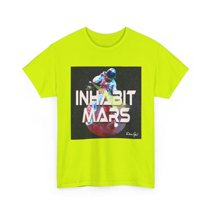 Inhabit Mars, Unisex Heavy Cotton Tee, Space, SpaceX, Universe, UFO, multiverse, graphic design, png, graphic design, t-shirts, tee