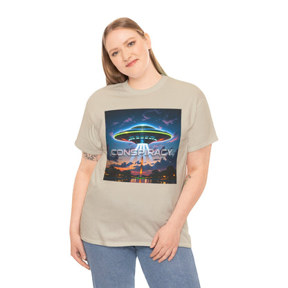 Retro Neon Alien UFO T-Shirt — "Conspiracy at DC" Graphic Tee