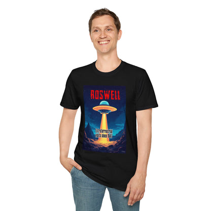 Roswell Alien Encounter Unisex T-Shirt, Retro Space UFO Tee, Sci-Fi Lovers Gift, Convention Wear, Extraterrestrial Tee, graphic design, png