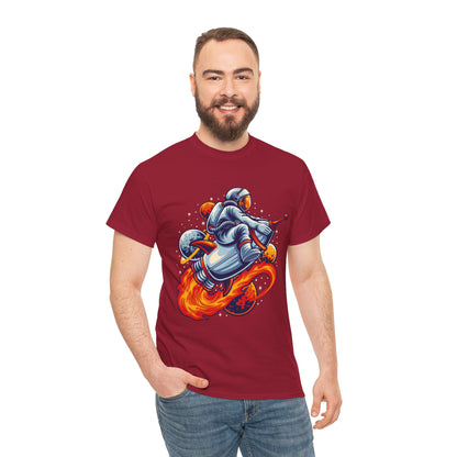Retro Space Explorer Unisex Heavy Cotton Tee, graphic designed, tees, t-shirt, t-shirts, png