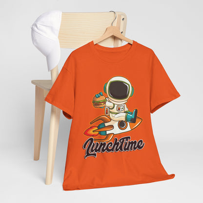 Astronaut Lunchtime Unisex Heavy Cotton Tee - Fun Graphic T-Shirt for Space Lovers, GraphicTees, png, t-shirts, tshirts