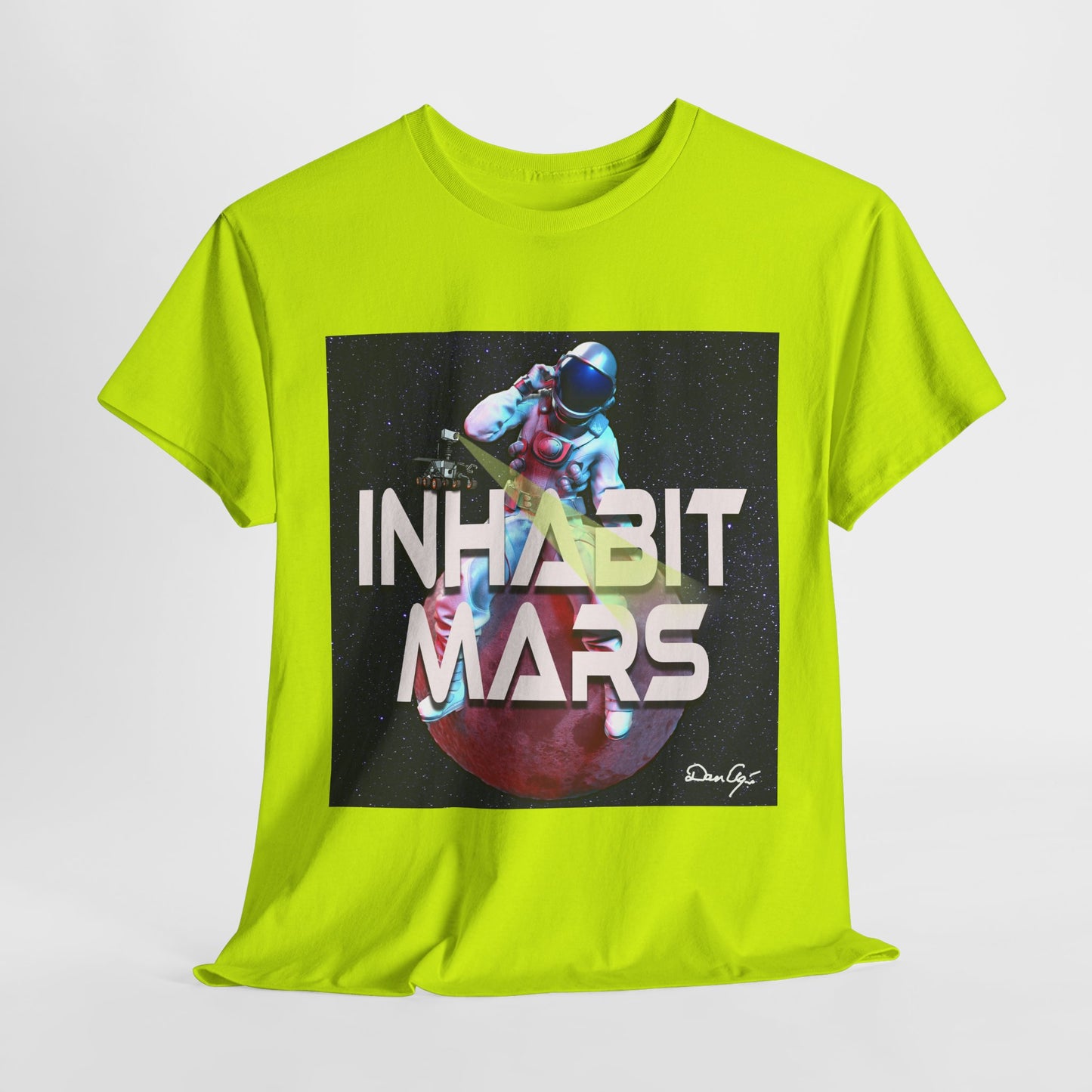 Inhabit Mars, Unisex Heavy Cotton Tee, Space, SpaceX, Universe, UFO, multiverse, graphic design, png, graphic design, t-shirts, tee