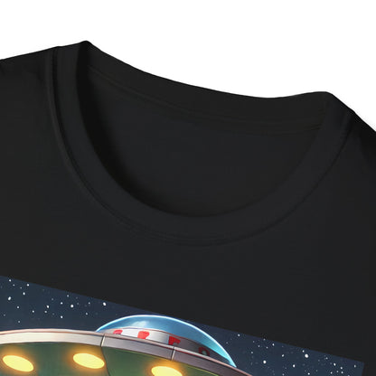 Cute Alien Dinosaur Unisex T-Shirt, Fun Graphic Tee, Kids & Adults, Space Theme, Playful Gift Idea, Birthday, Casual Wear