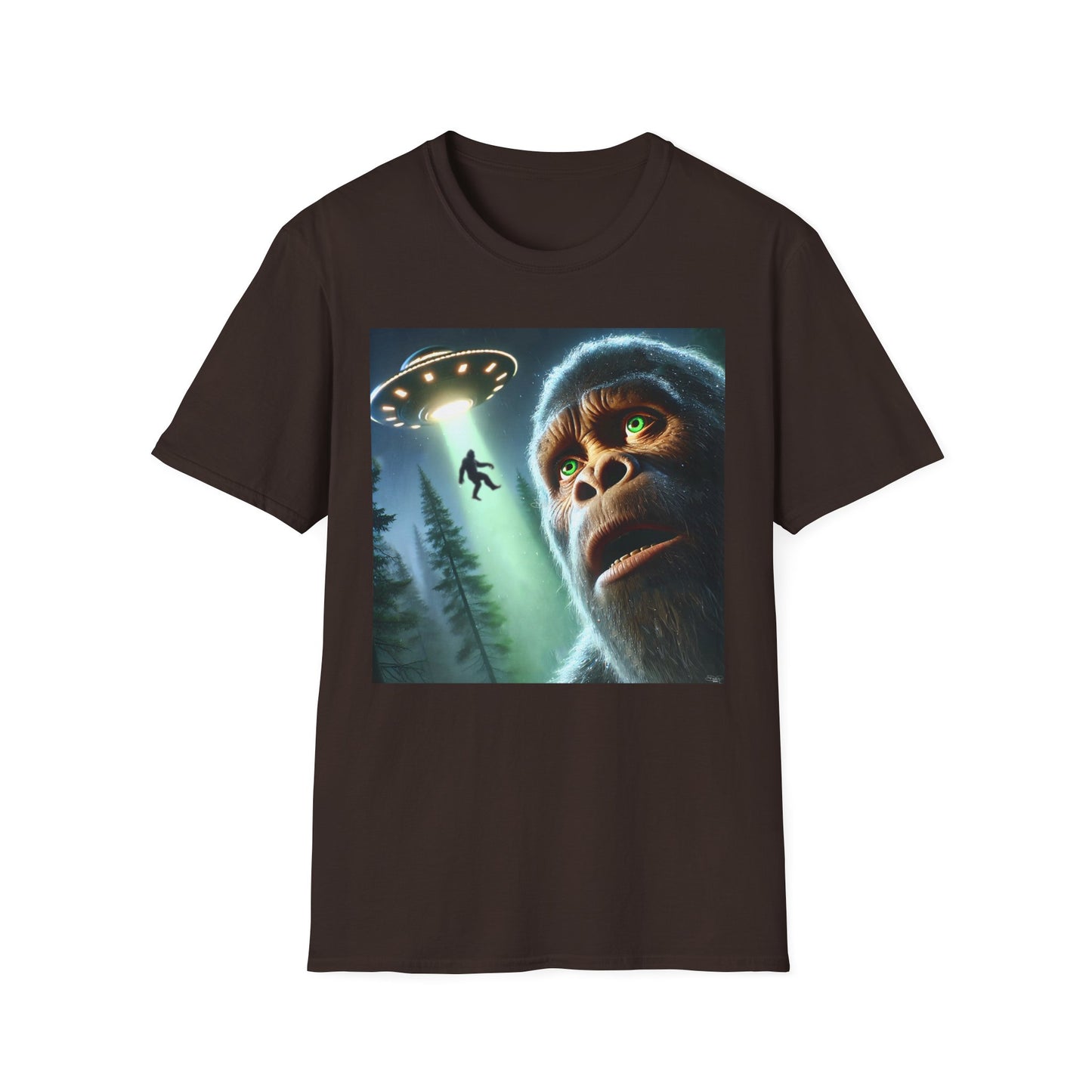 Bigfoot UFO Unisex T-Shirt, Funny Graphic Tee, Gift for Alien Lovers, Unique Summer Shirt, Casual Everyday Wear, t-shirt, tshirts, party