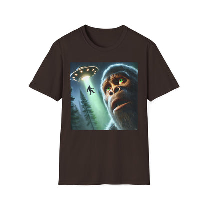 Bigfoot UFO Unisex T-Shirt, Funny Graphic Tee, Gift for Alien Lovers, Unique Summer Shirt, Casual Everyday Wear, t-shirt, tshirts, party