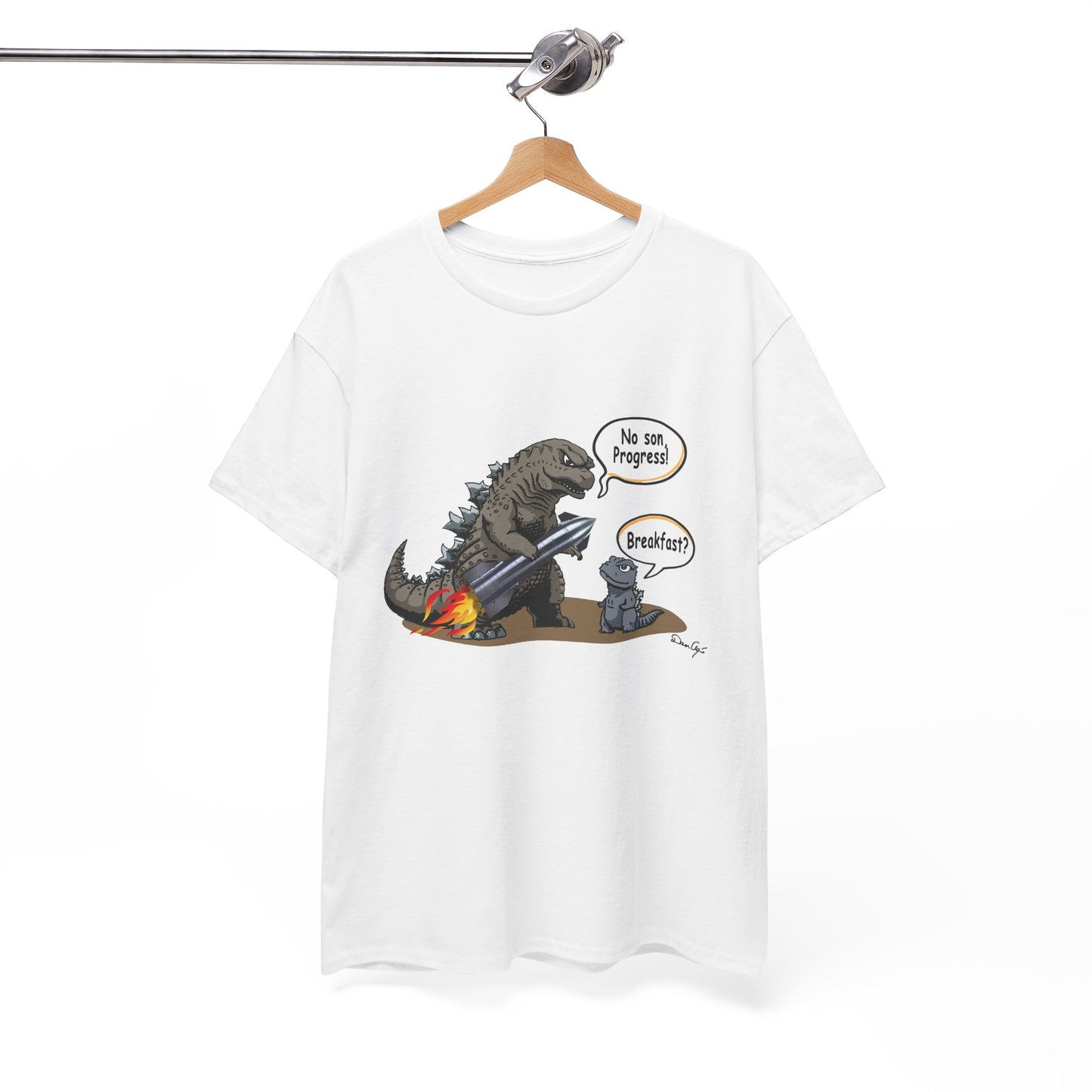 Godzilla, Son and SpaceX, Unisex Heavy Cotton Tee, print design, t-shirt, t-shirts, t-shirts, png, funny, cartoons, tee