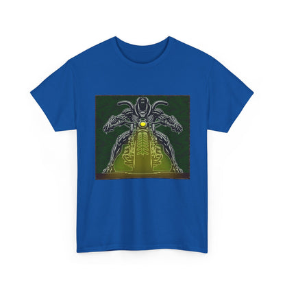 Alien Biker Neon Sci‑Fi Motorcycle T-Shirt