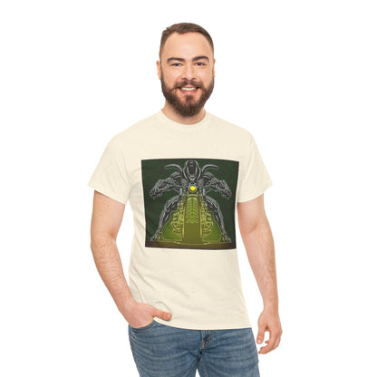 Alien Biker Neon Sci‑Fi Motorcycle T-Shirt