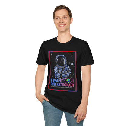 Astronaut Recruitment T-Shirt, Space Lover Gift, Unisex Tee, Science Fiction Apparel, Graphic Shirt, Outer Space Fashion, Graphic design