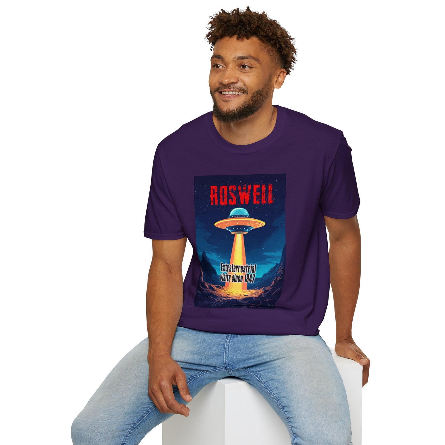 Roswell Alien Encounter Unisex T-Shirt, Retro Space UFO Tee, Sci-Fi Lovers Gift, Convention Wear, Extraterrestrial Tee, graphic design, png