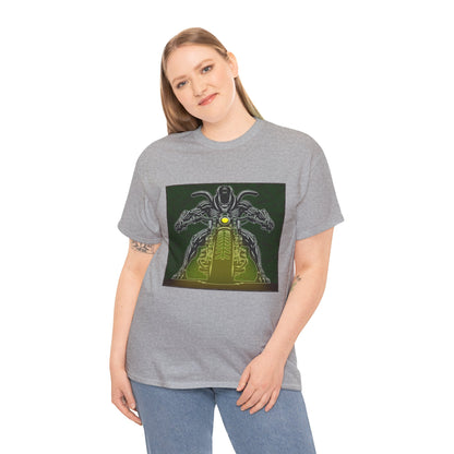 Alien Biker Neon Sci‑Fi Motorcycle T-Shirt